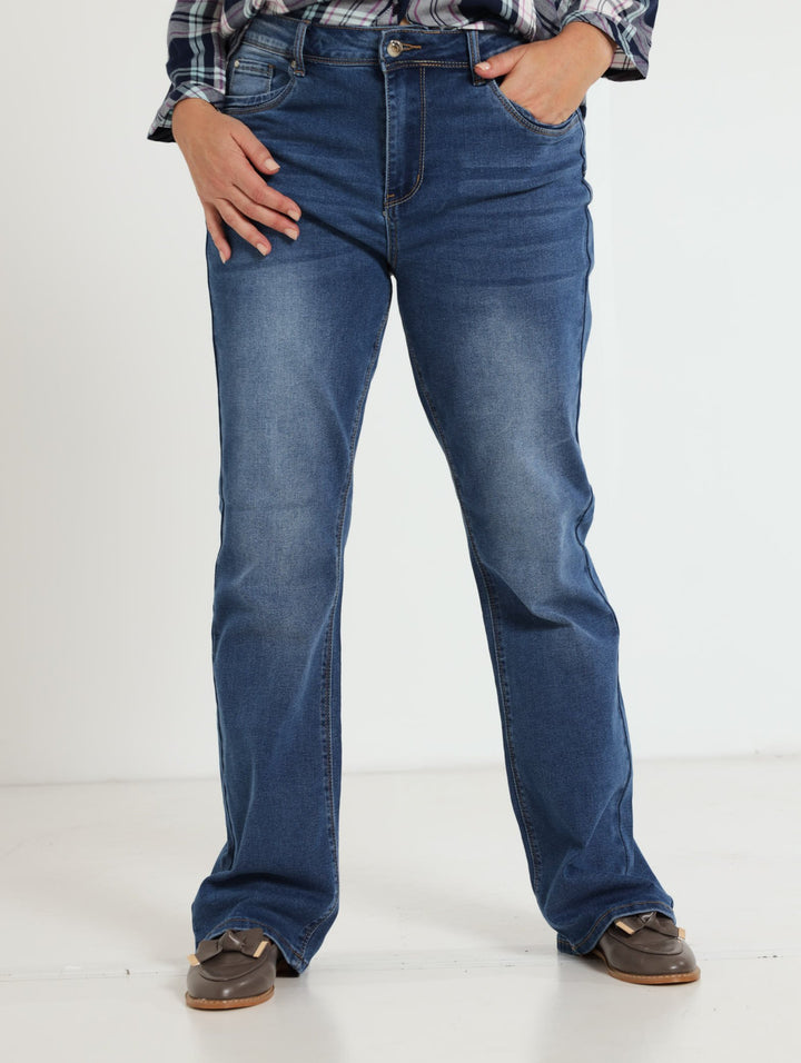 Bootleg Denim Jean - Stonewash