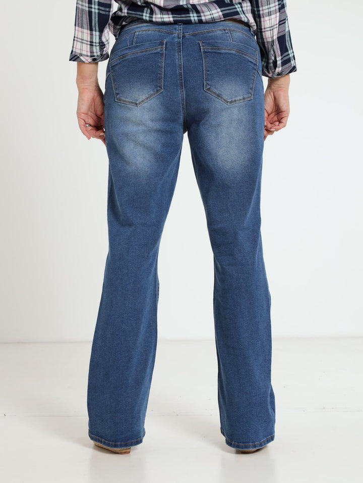 Bootleg Denim Jean - Stonewash