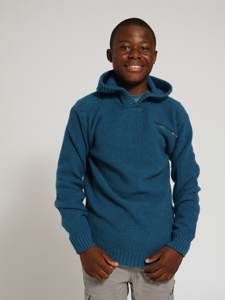 Boys Knitwear Zip Hoody - Teal