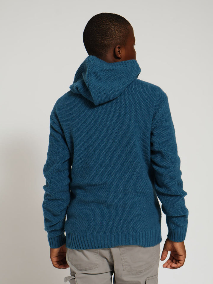 Boys Knitwear Zip Hoody - Teal