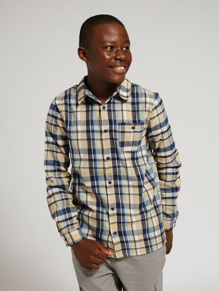 Boys Flannel Shirt - Blue