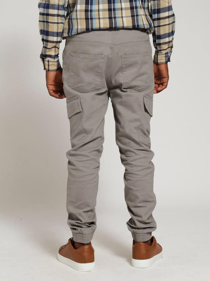 Boys Flat Cargo Pants - Grey