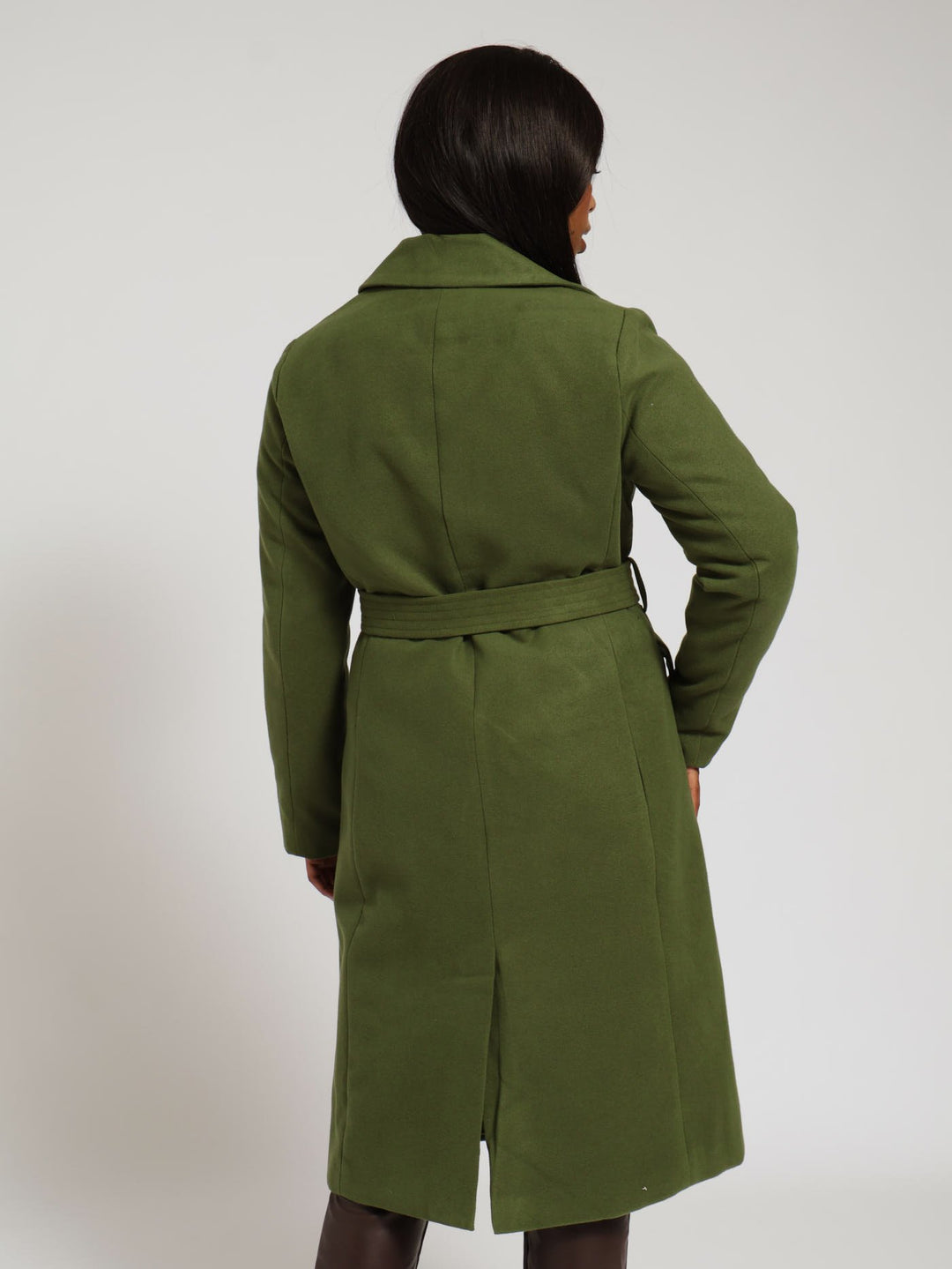 Belted Single Breasted Coat - Fatigue
