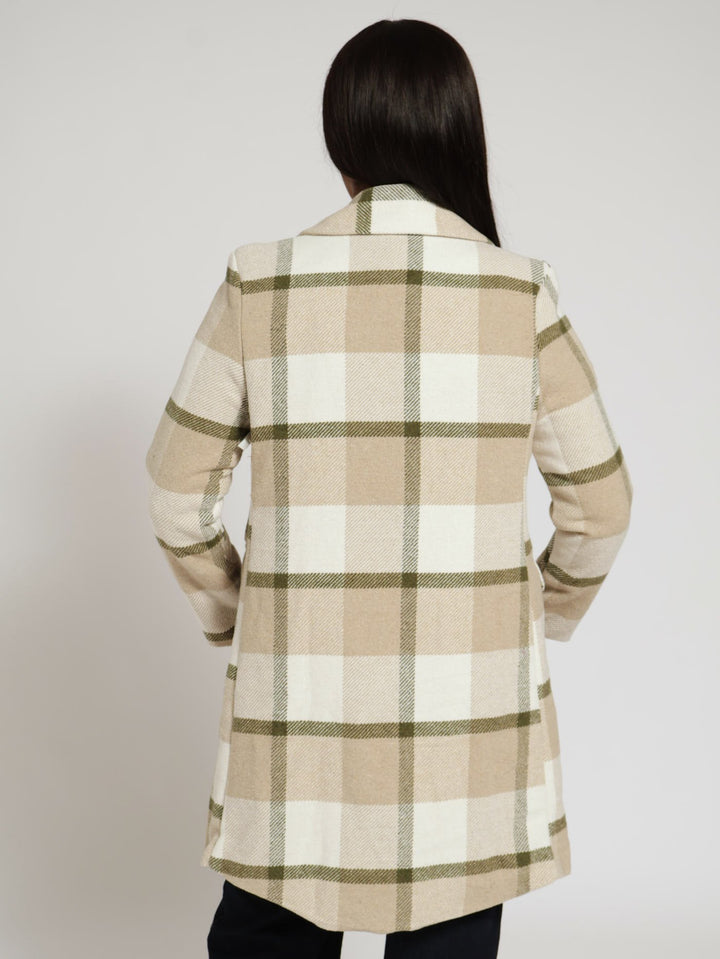 Check Lined Classic Melton Coat