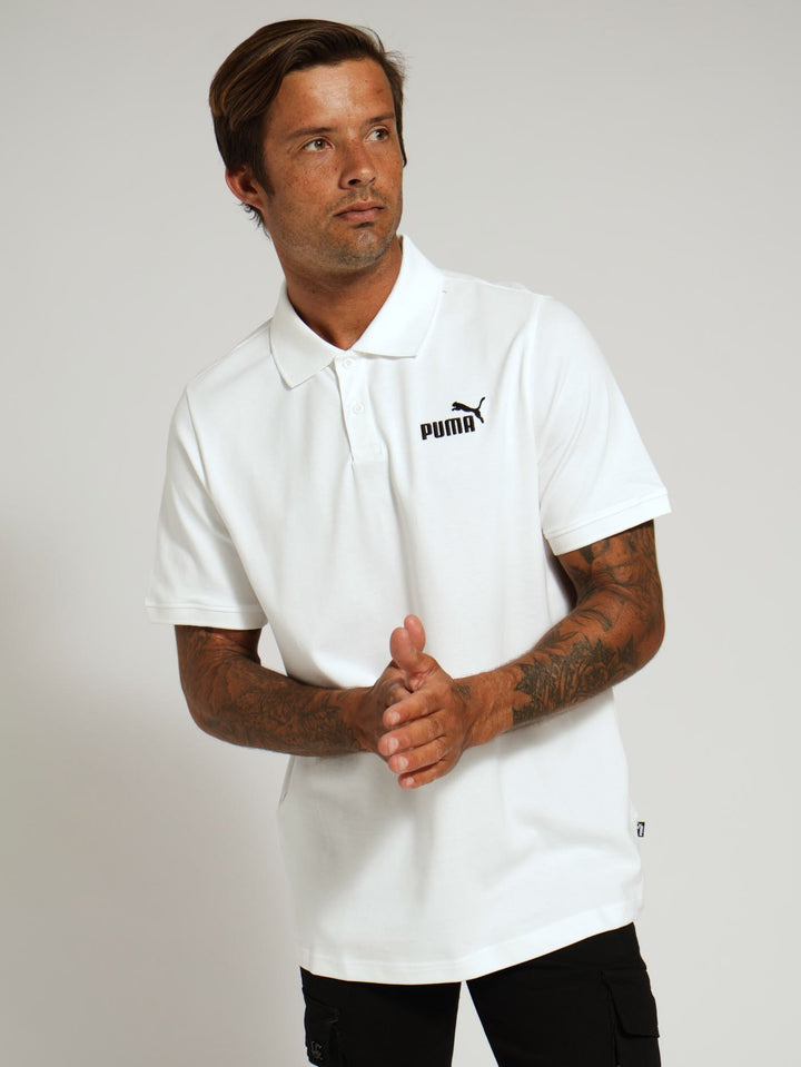 Pique Polo Tee - White