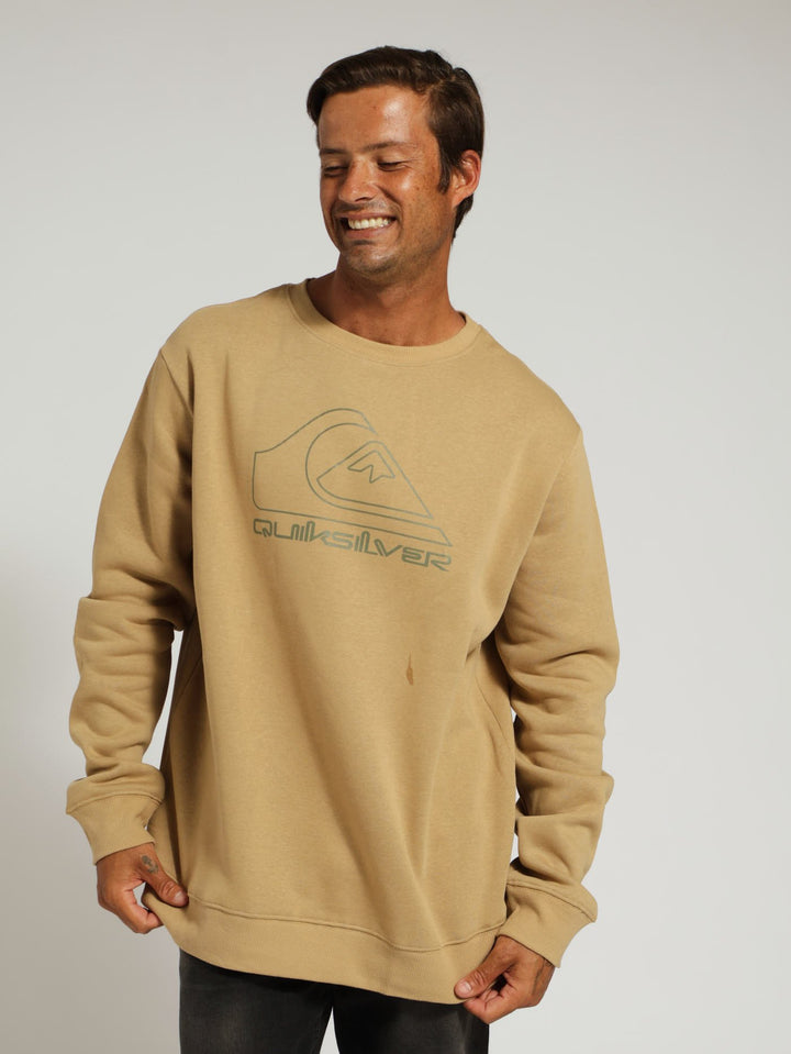 Outline Crew Sweater Top - Khaki