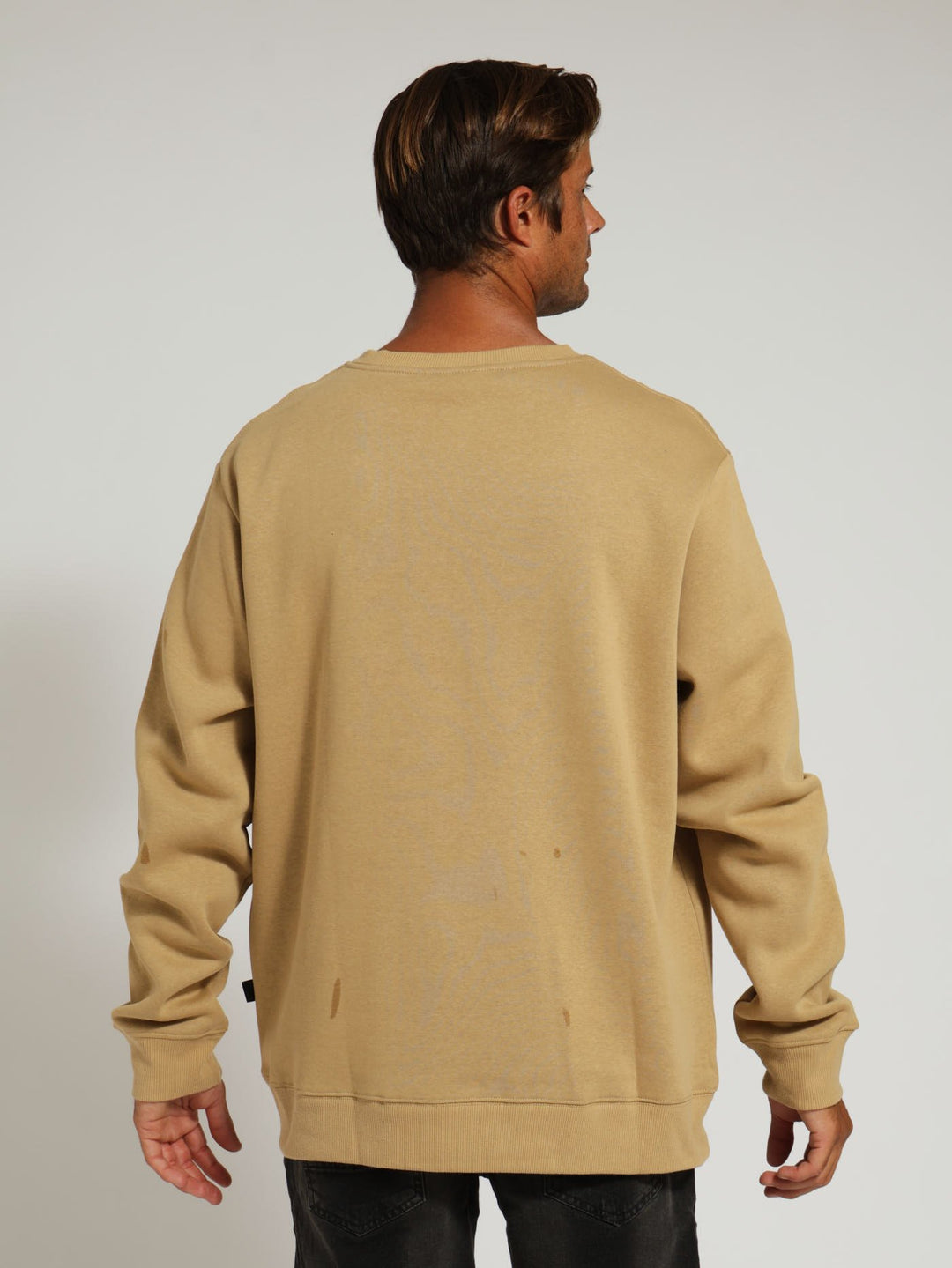 Outline Crew Sweater Top - Khaki