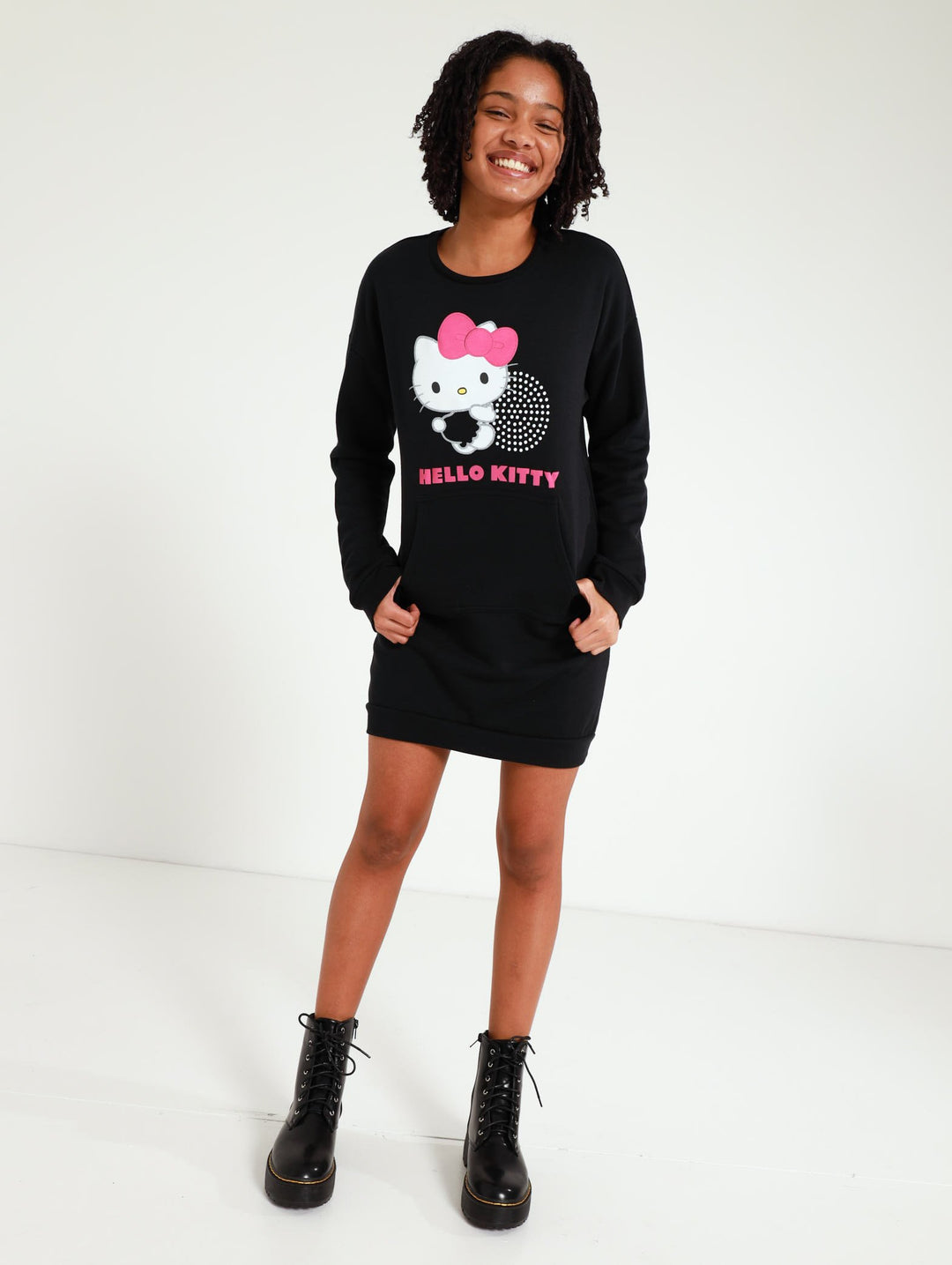 Girls Fleece Dress - Black