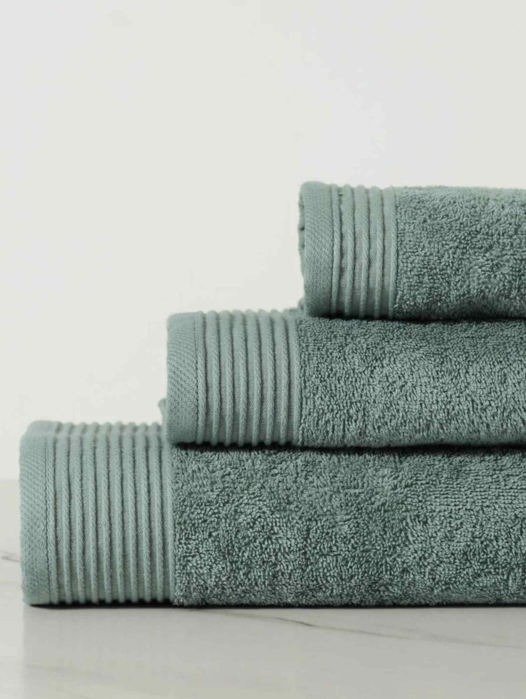 Ripple Border Signature Towels - Duck Egg