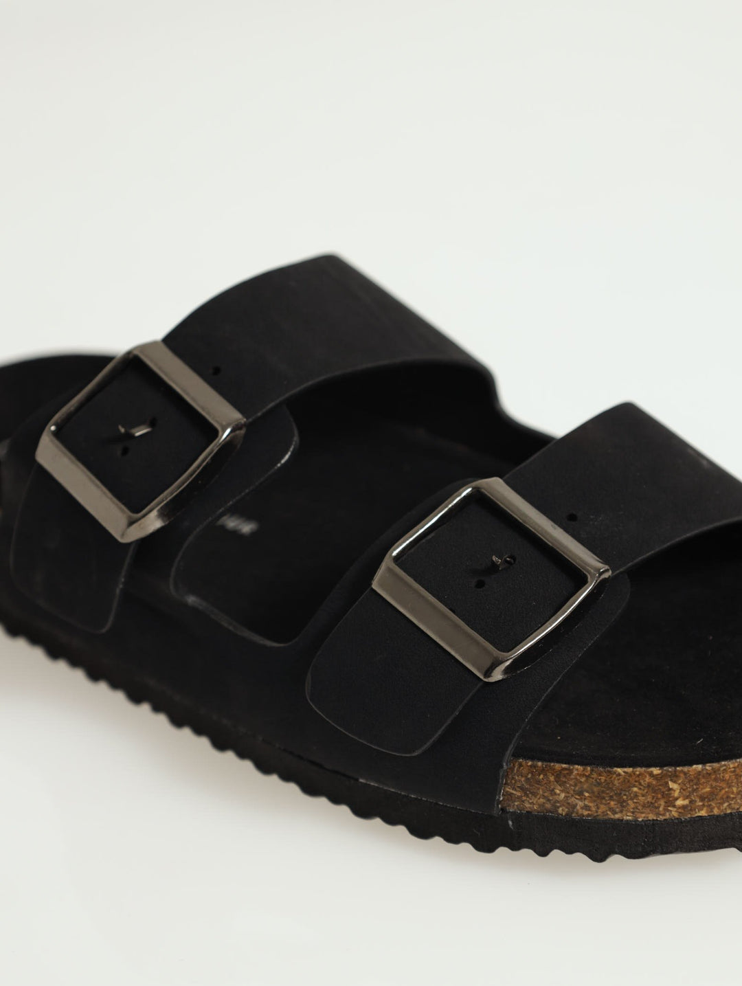 Double Buckle Comfort Sandal - Black