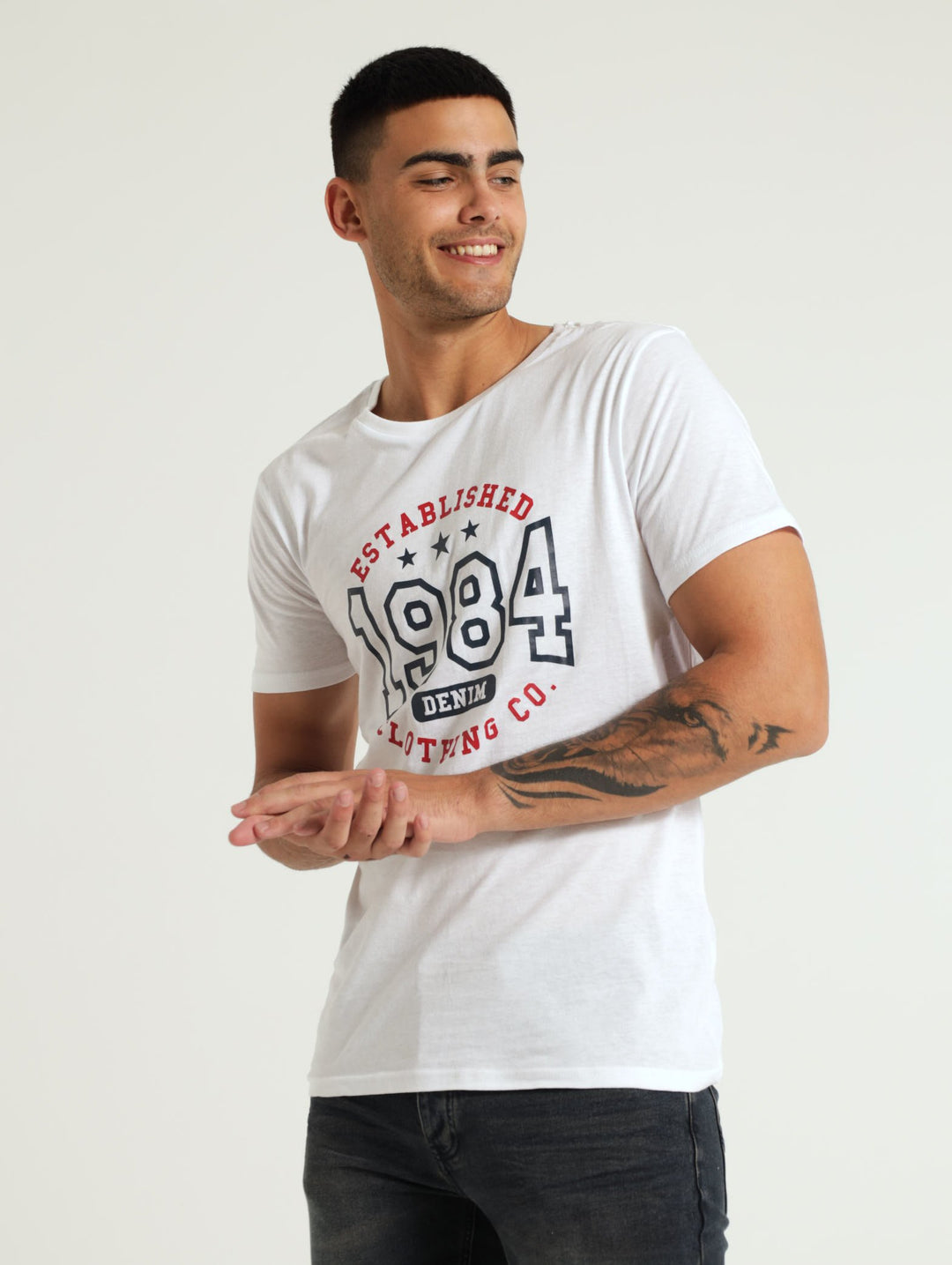 Basic Print Tee - White