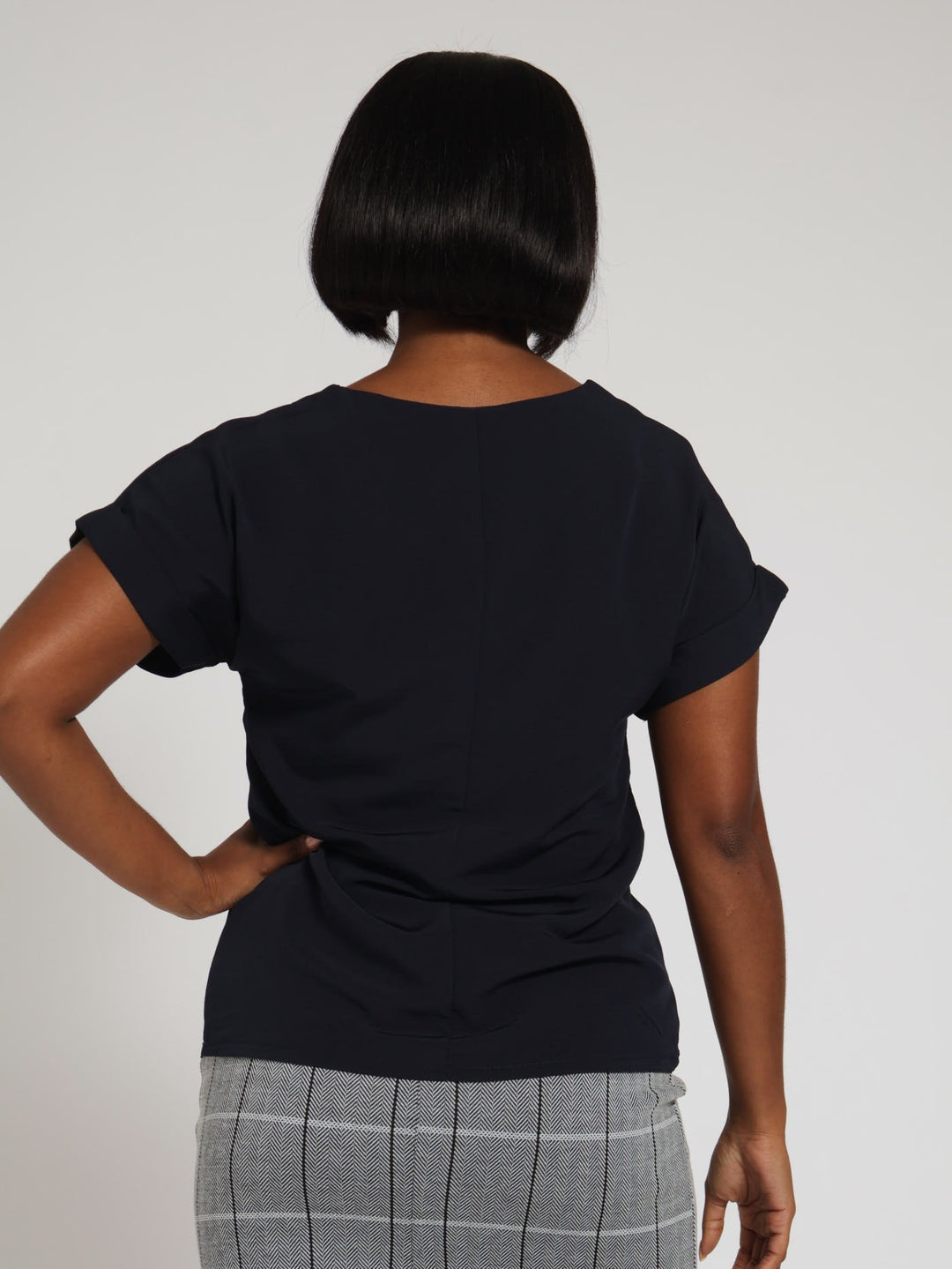 V-Neck Blouse - Navy