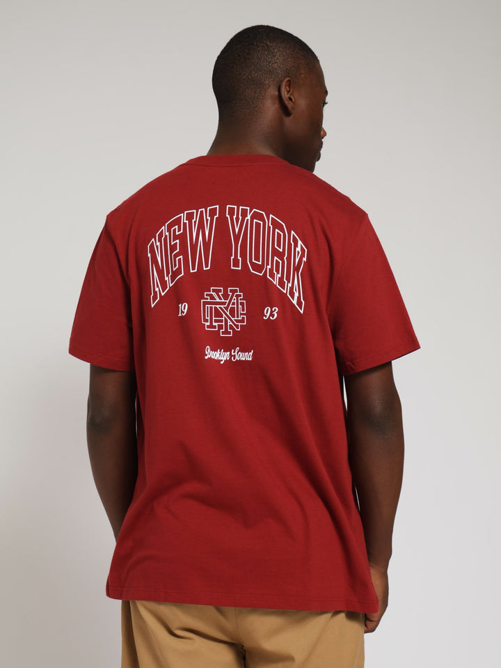 NYC Logo Front & Back Print Tee - Copper