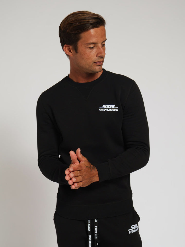 Sebastian Crew Fleece Neck Top - Black