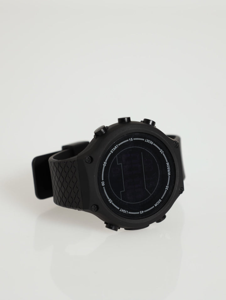 Round Digital Watch - Black
