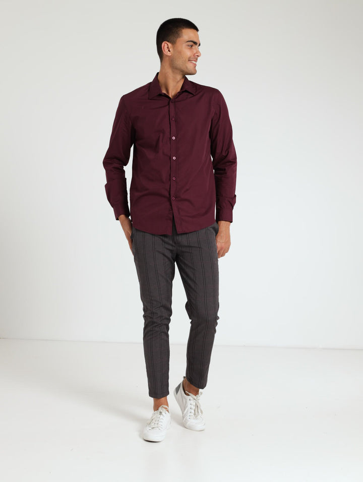 Easy Care Shirt - Burgundy