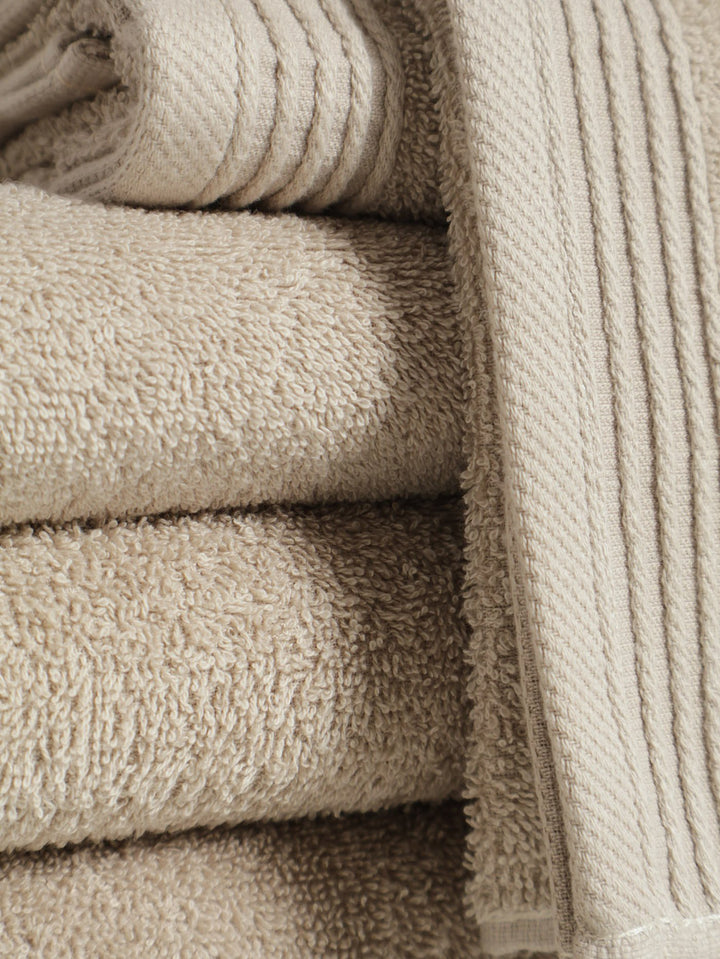 Ripple Border Signature Towels - Stone