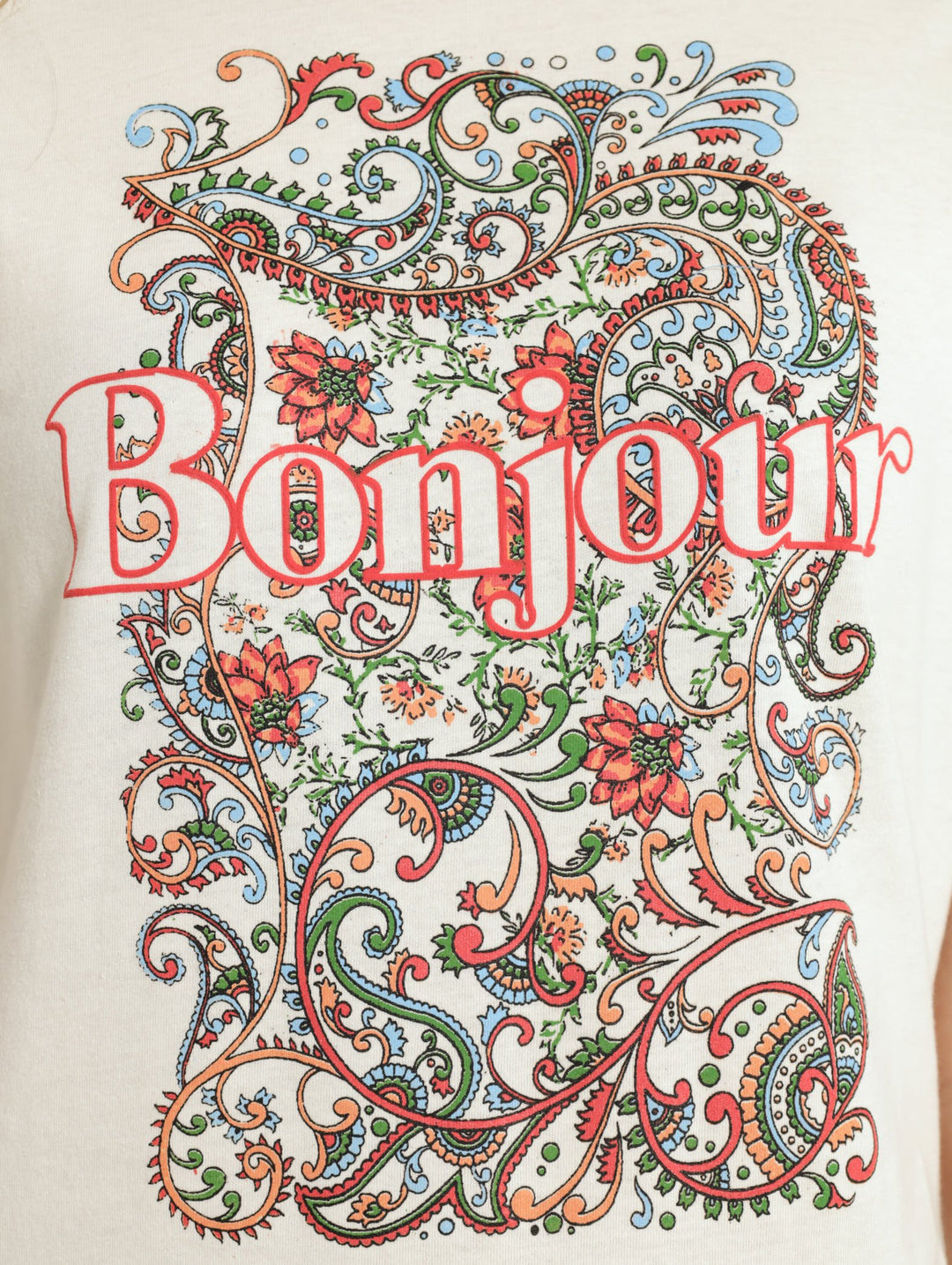 Bonjour Paisley Regular Tee - Off White