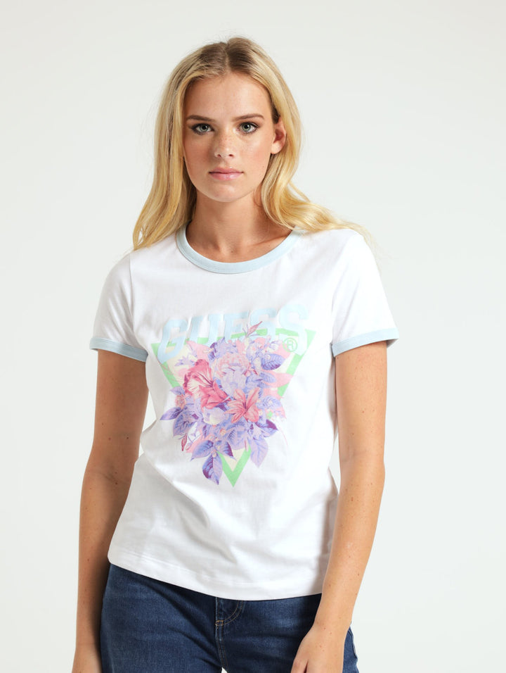 Triangle Bouquet Tee - White