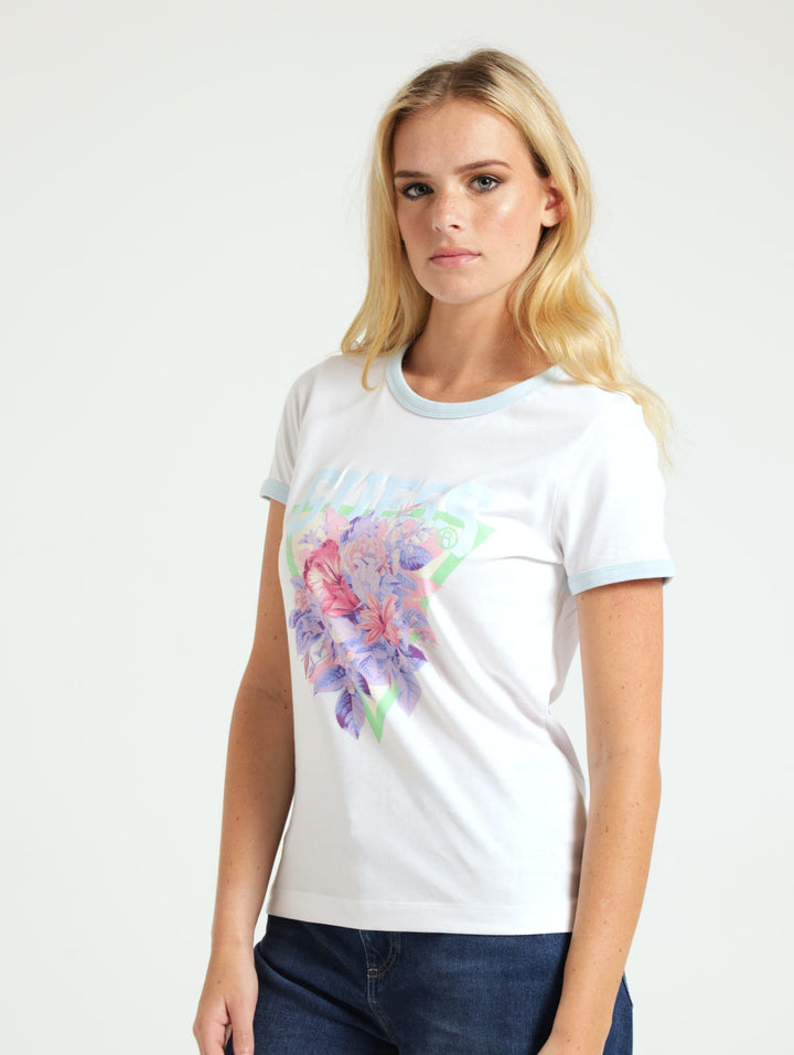 Triangle Bouquet Tee - White