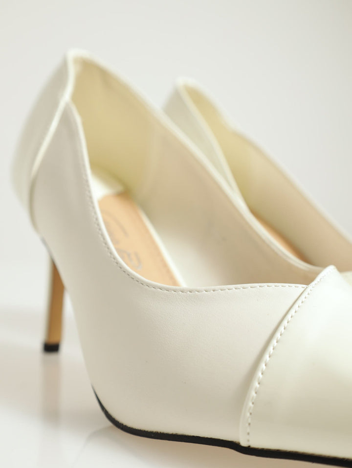 Taylor Pointed Toe Stiletto Court Heel - Off White