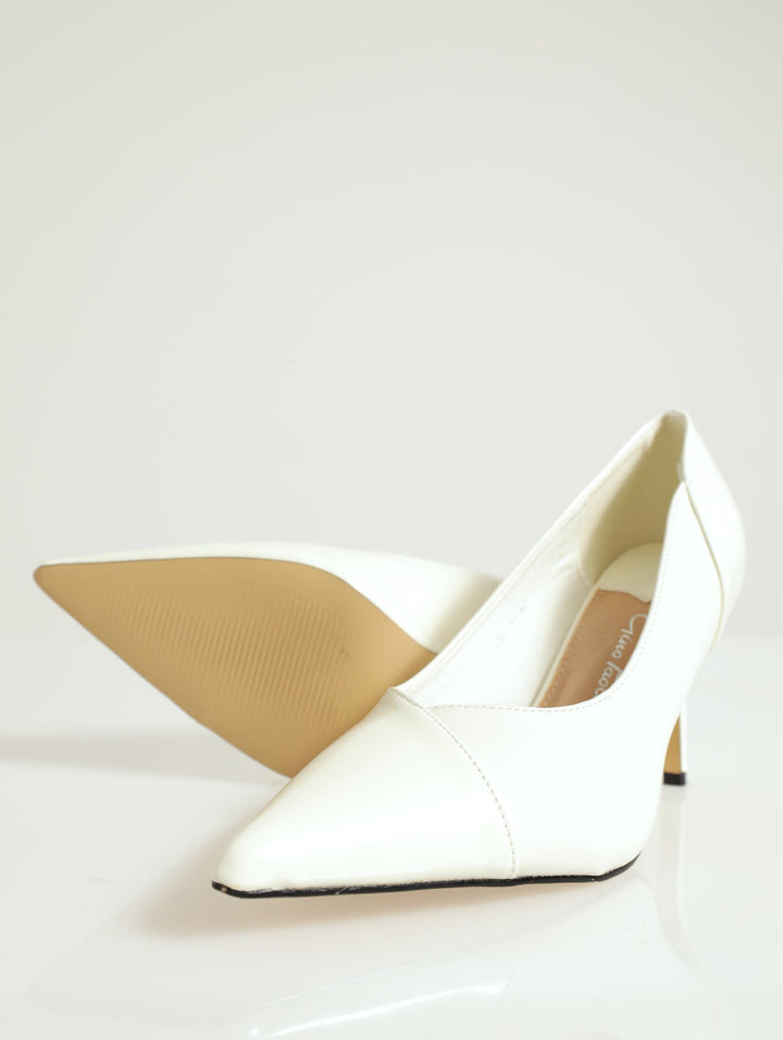 Taylor Pointed Toe Stiletto Court Heel - Off White