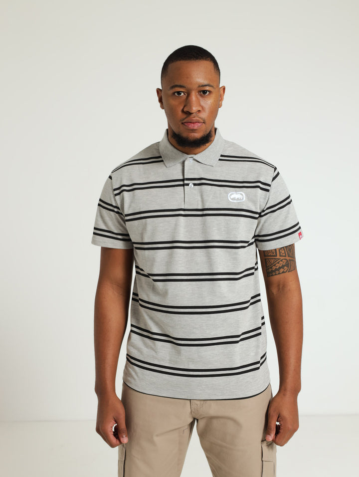 Stripe Embossed Golfer - Grey Melange