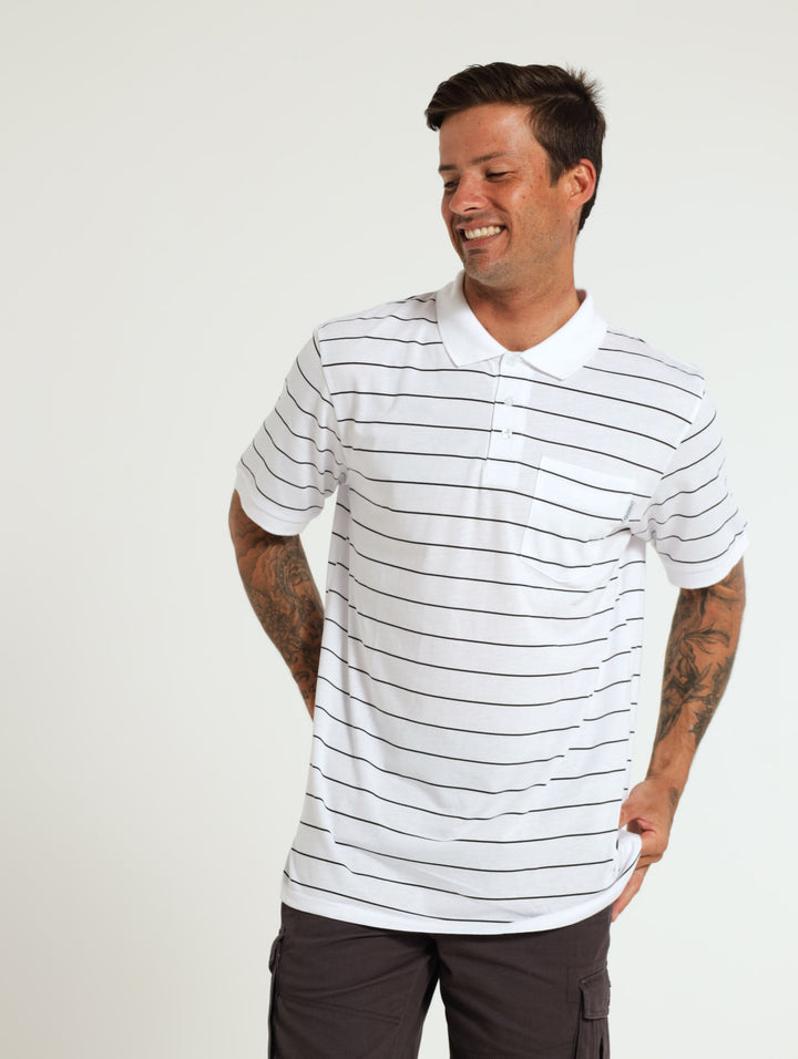 Stripe Golfer - White