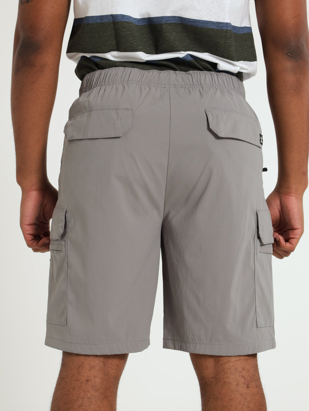 Zip Pocket Cargo Shorts - Light Grey