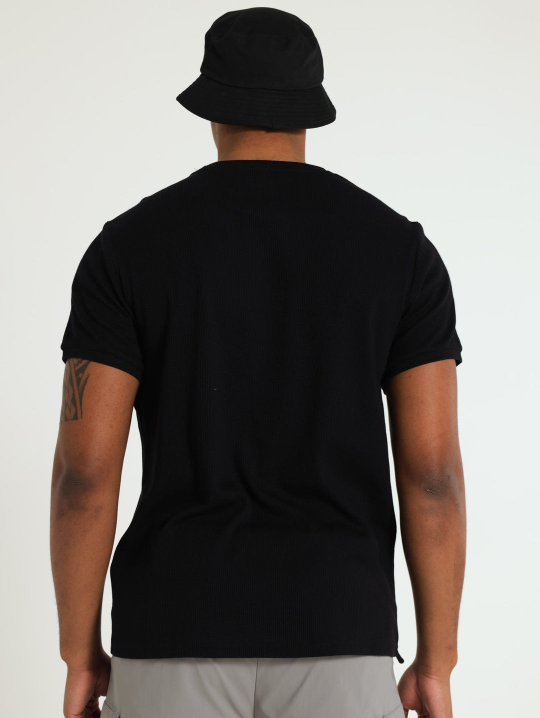 Waffle Crew Tee - Black