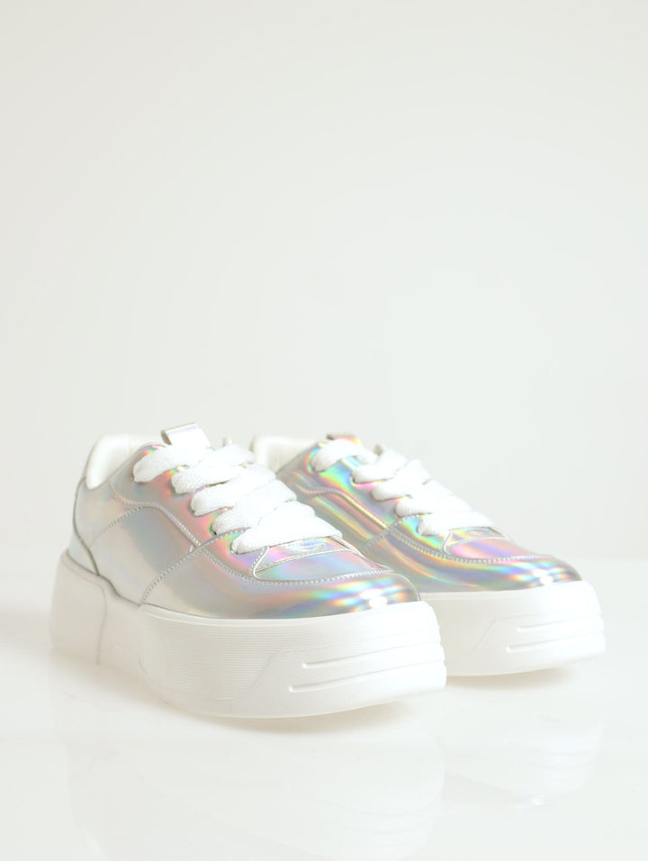 Kickflip Platform Lace-Up Sneaker - Silver