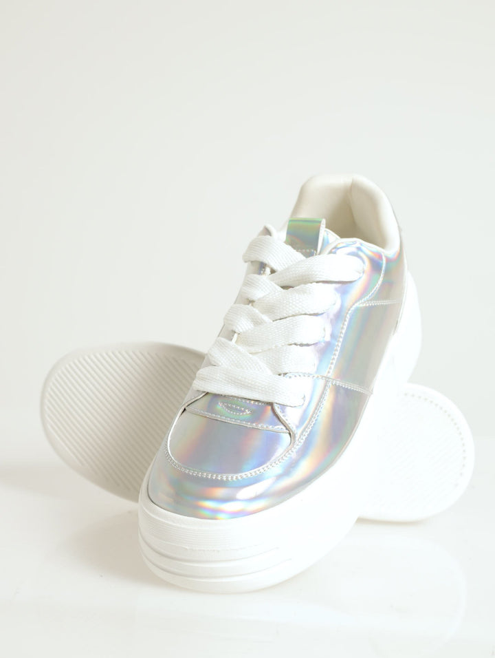 Kickflip Platform Lace-Up Sneaker - Silver