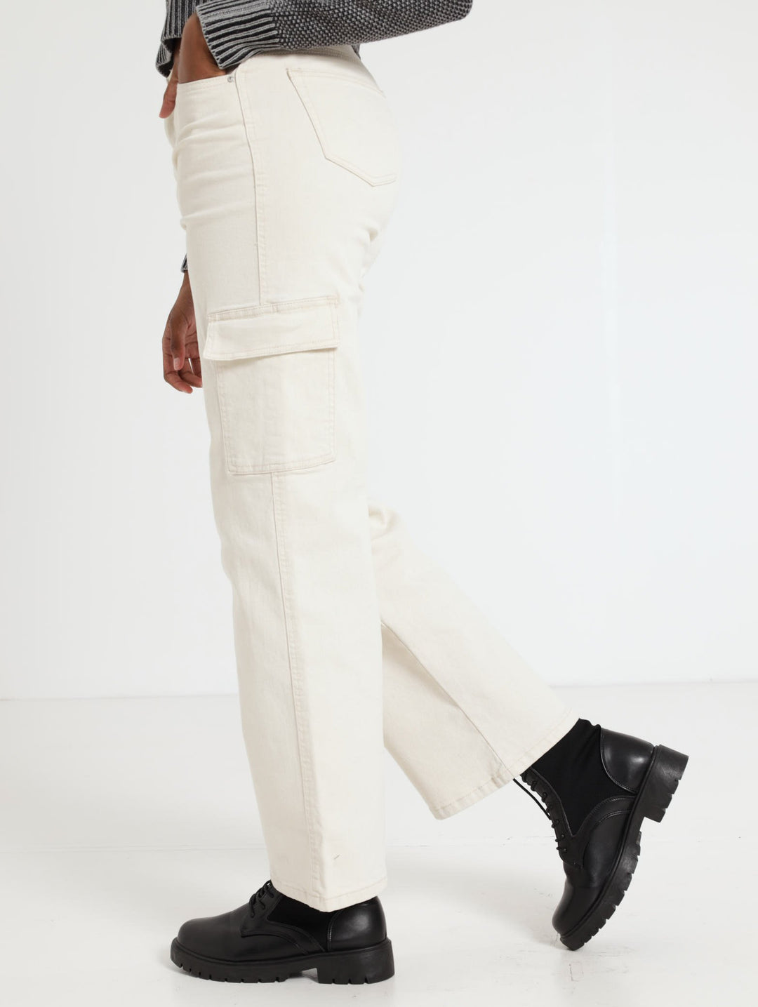 Twill 90'S Cargo Pants - White