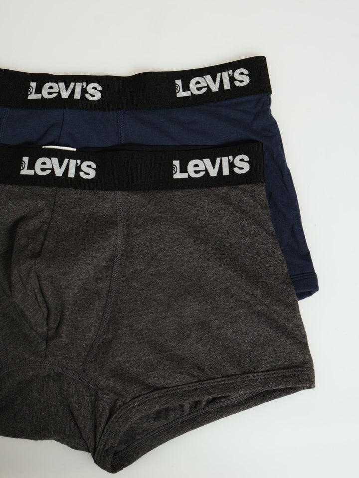 2 Pack Solid Trunks - Navy/Grey