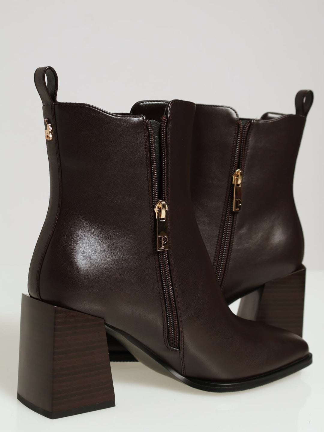 Chelsea Block Square Toe Ankle Boot - Brown