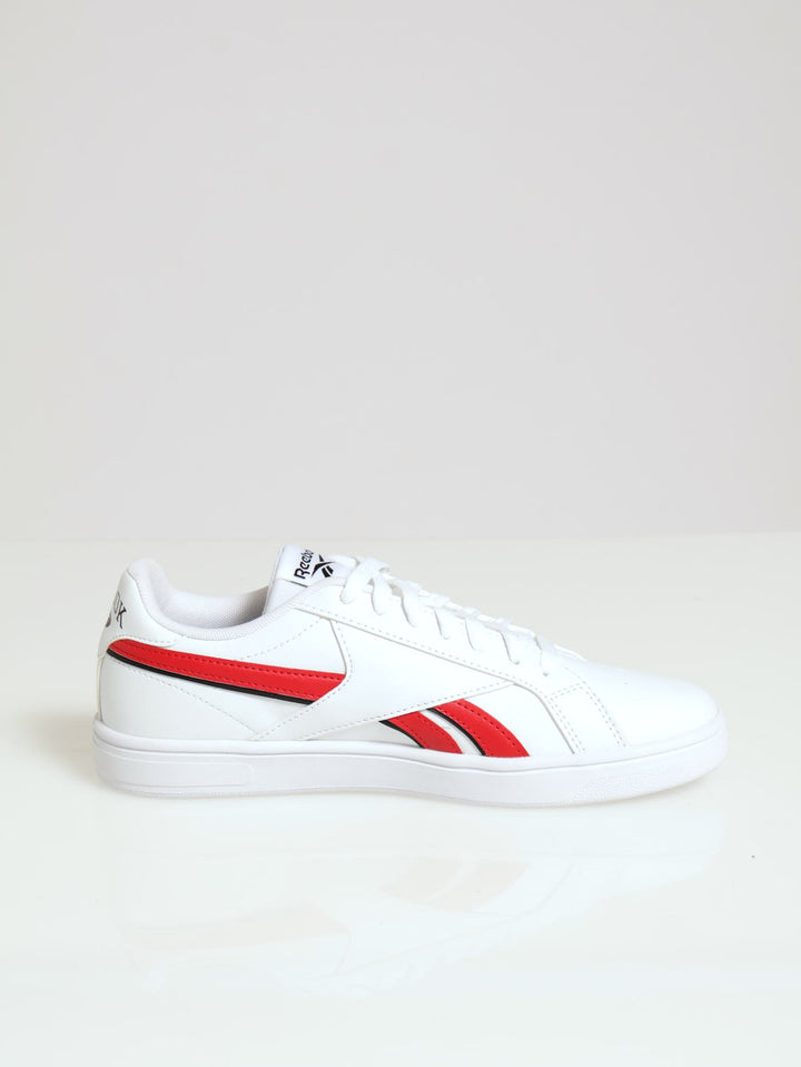 Court Retro Closed Toe Lace Up Sneaker - White/Red