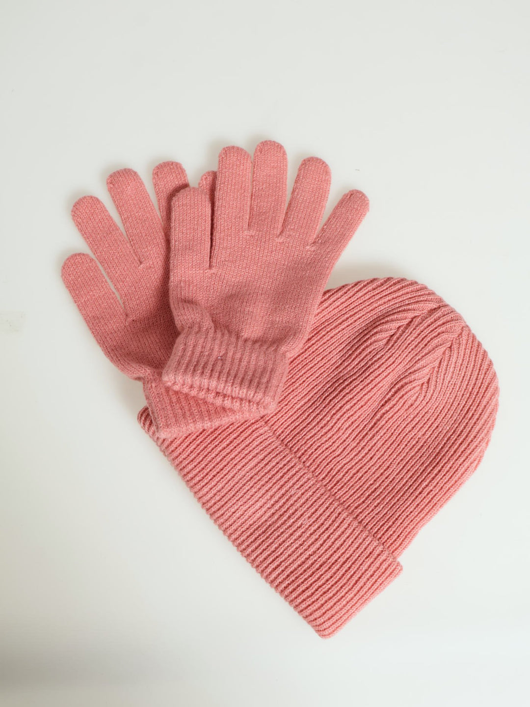 Beanie & Glove Set - Dusty Pink