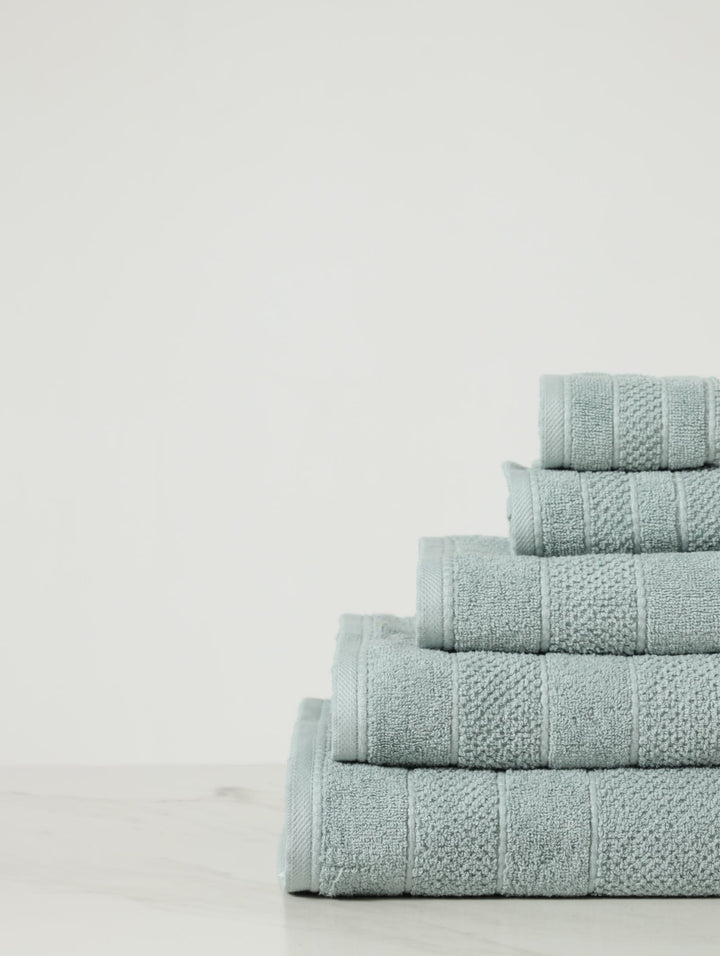 Premium Textured Bath Towels - Duck Egg