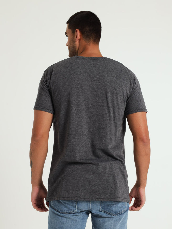 Square Camo Print Tee - Charcoal