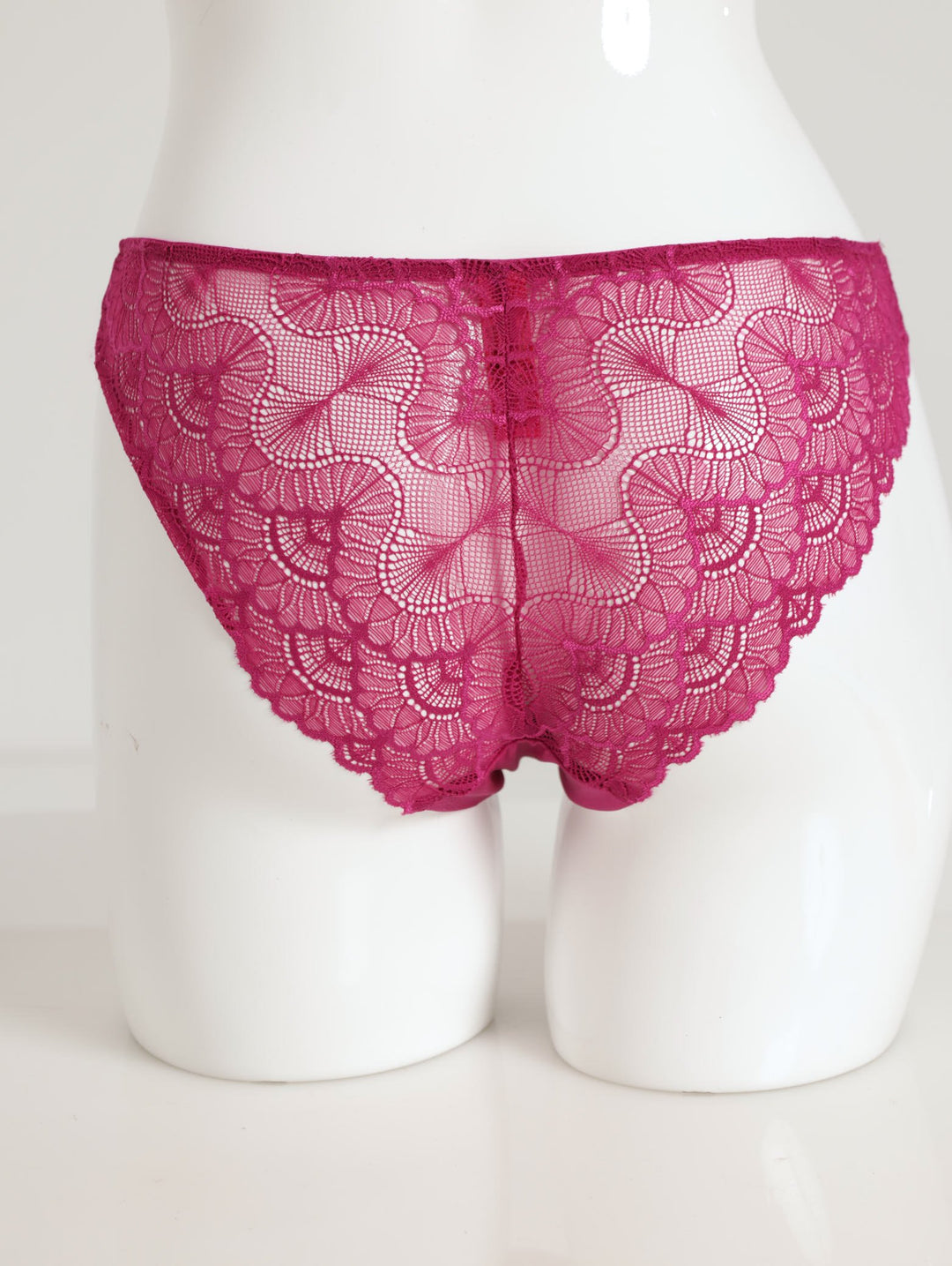 Ladies 2 Pack Lazer Cut Microfibre & Lace Brazilian Panty - Two-tone