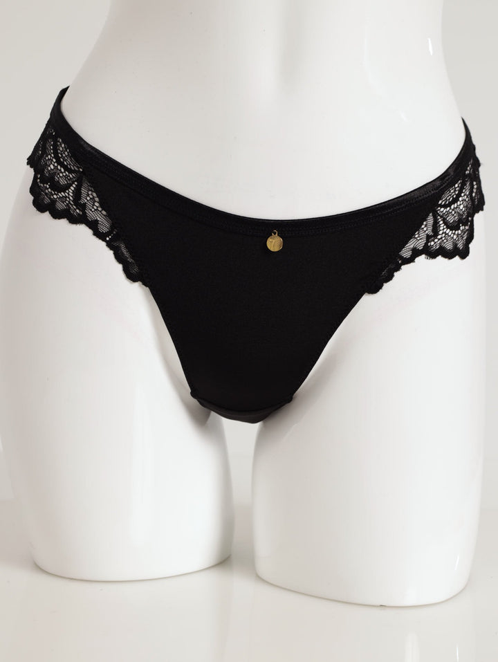 Ladies 2 Pack Thong Panty - Black