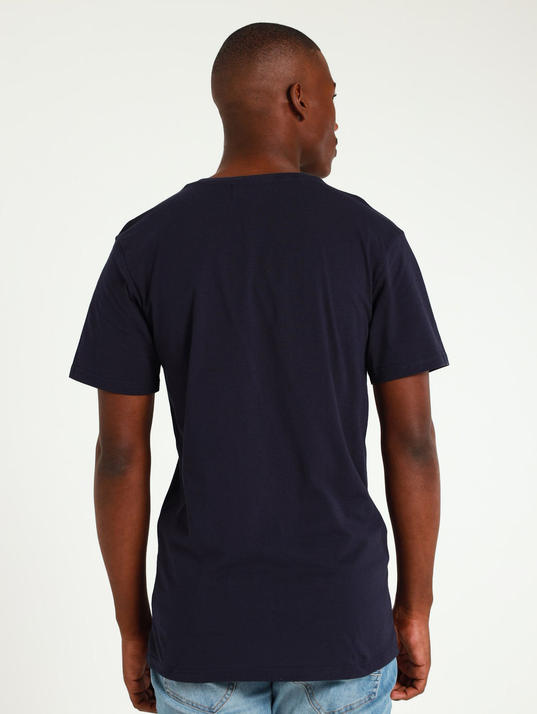 Printed Basic Tee - Navy