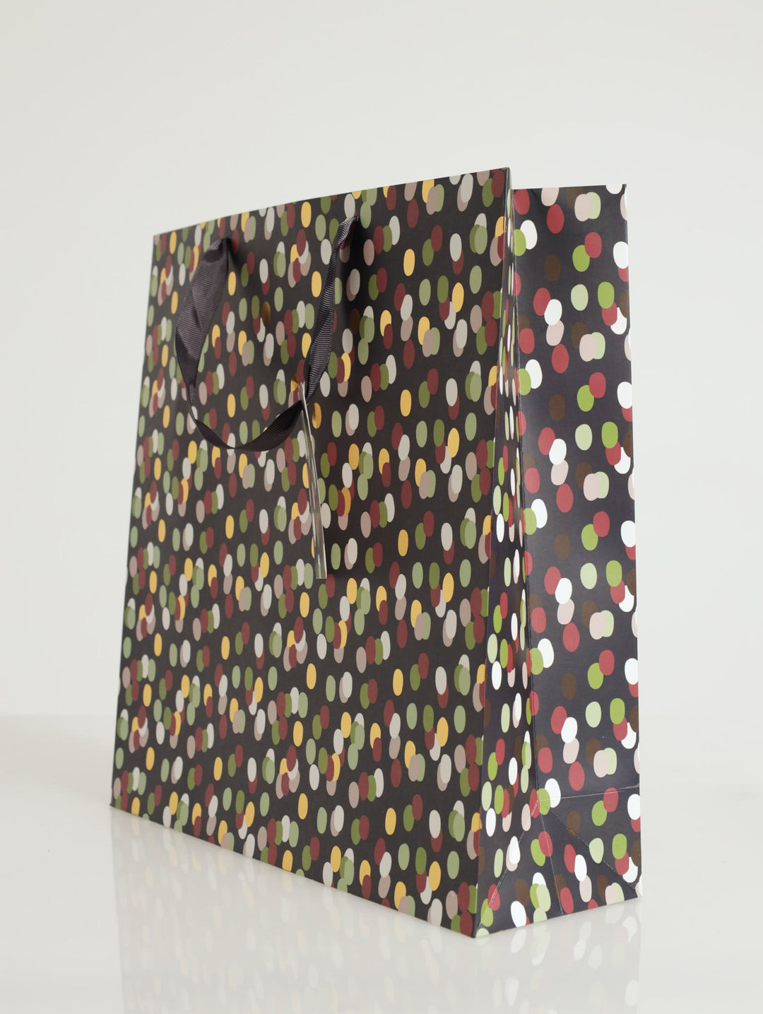 Abstract Polka Dot With Foil Gift Bag-Medium - Navy