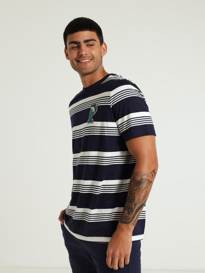 Stripe Tee - Navy