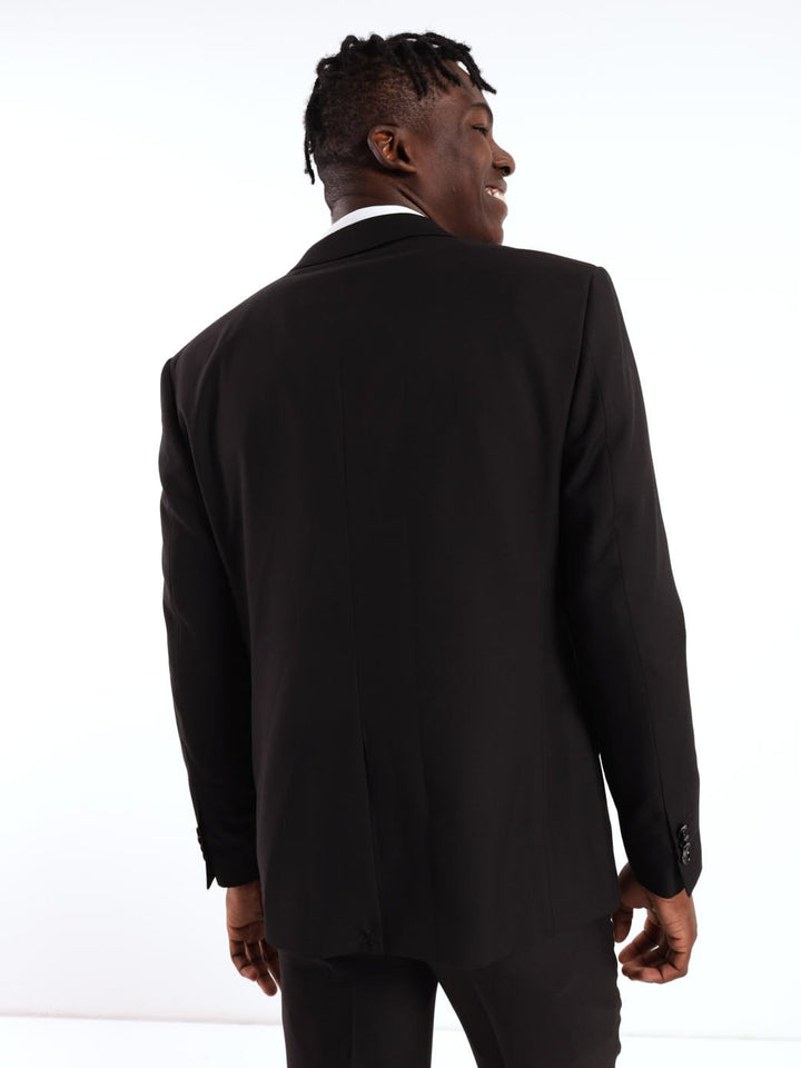 Slim Viscose Blend Suit Jacket - Black