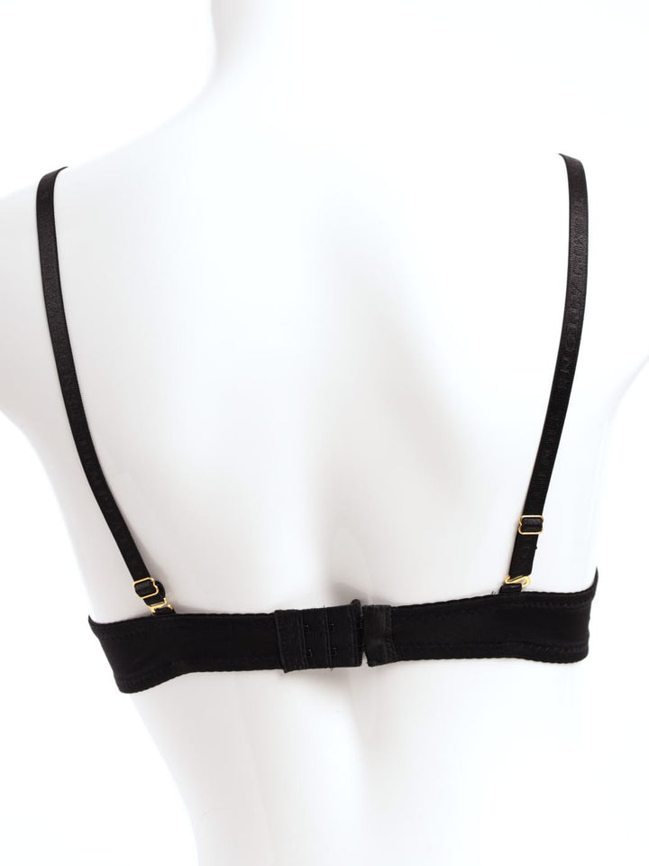 Ladies Front Strappy Double Push-Up Bra - Black