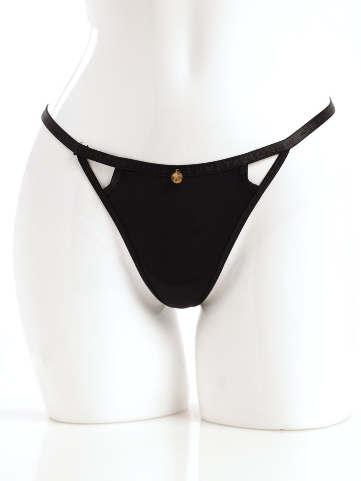 Ladies Microfibre T-String Panty With Cut Out - Black