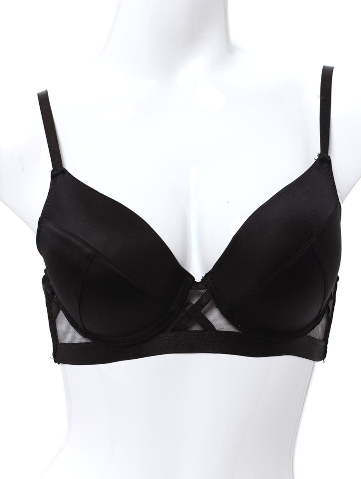 Ladies Push Up Plunge Bra - Black