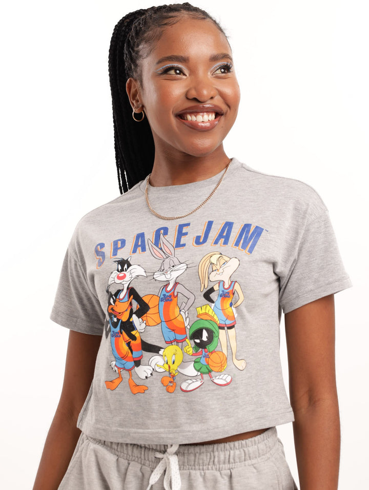 Ladies Space Jam Tee - Grey Melange