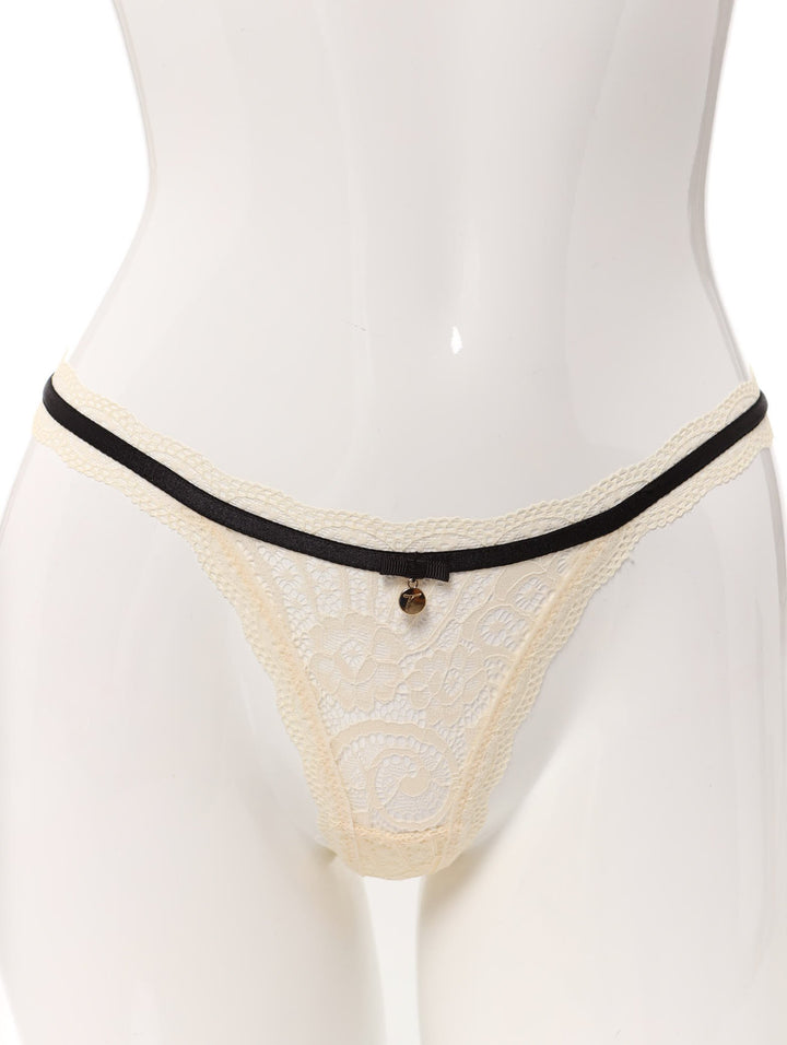 Ladies Bridal Single Thong Panty - Cream